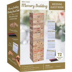Wedding Guest Book Alternative, 72 PCS Wooden Block Guest Book for Wedding Sign